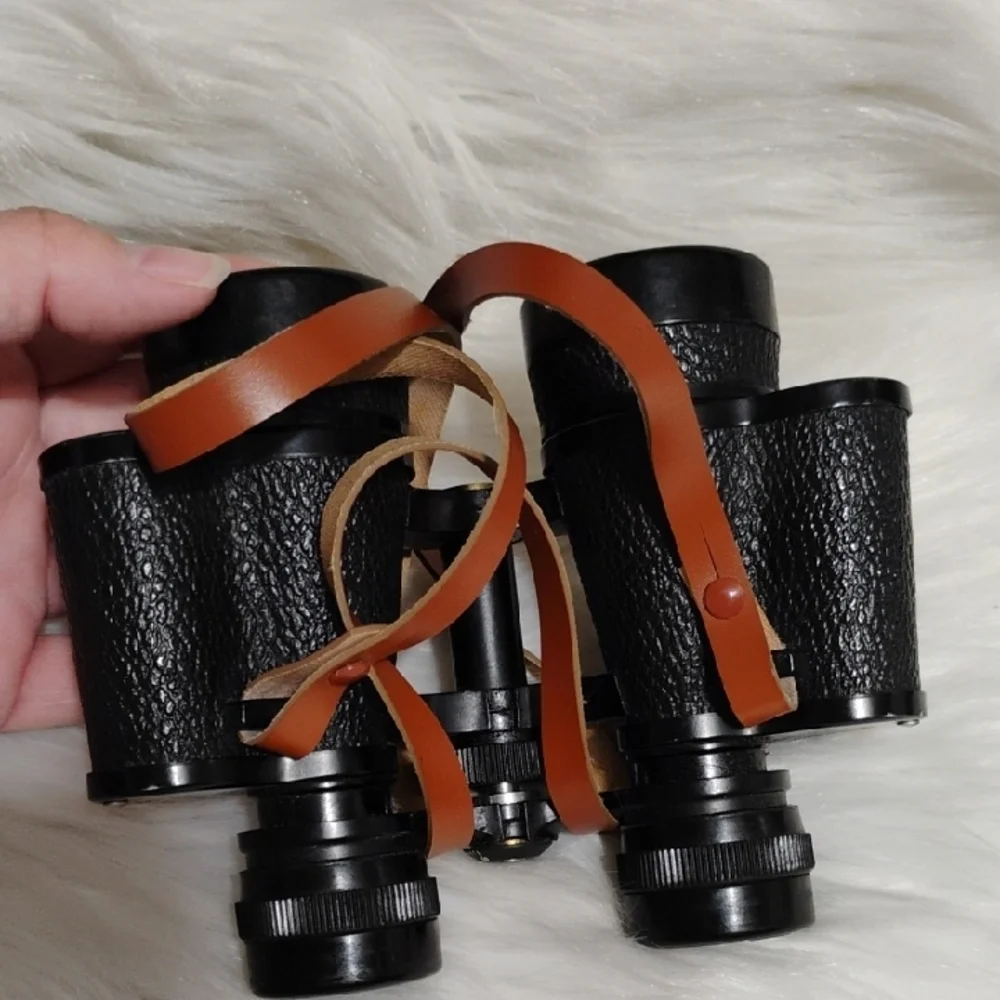 SPI Black Binoculars with Tan Strap 7x35